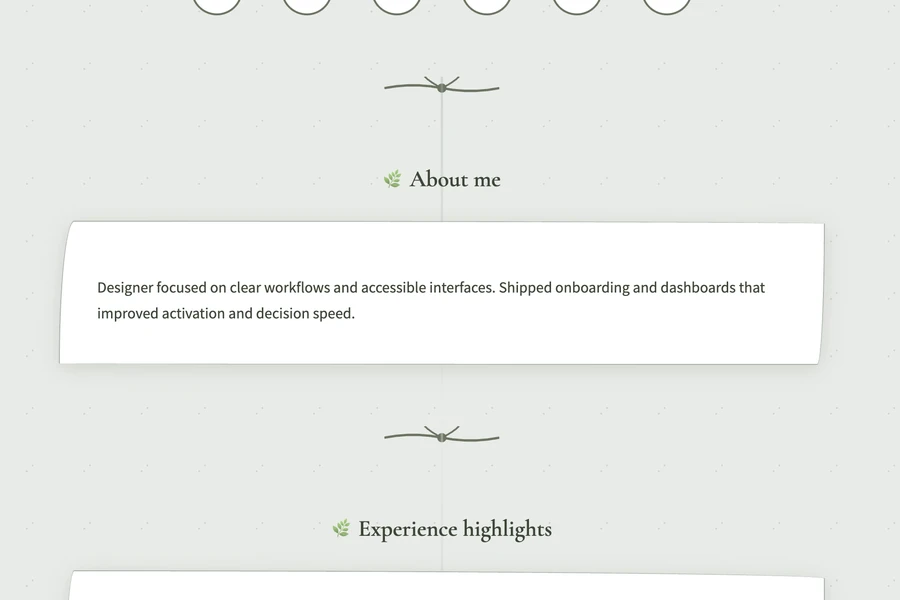 Botanical profile layout detail