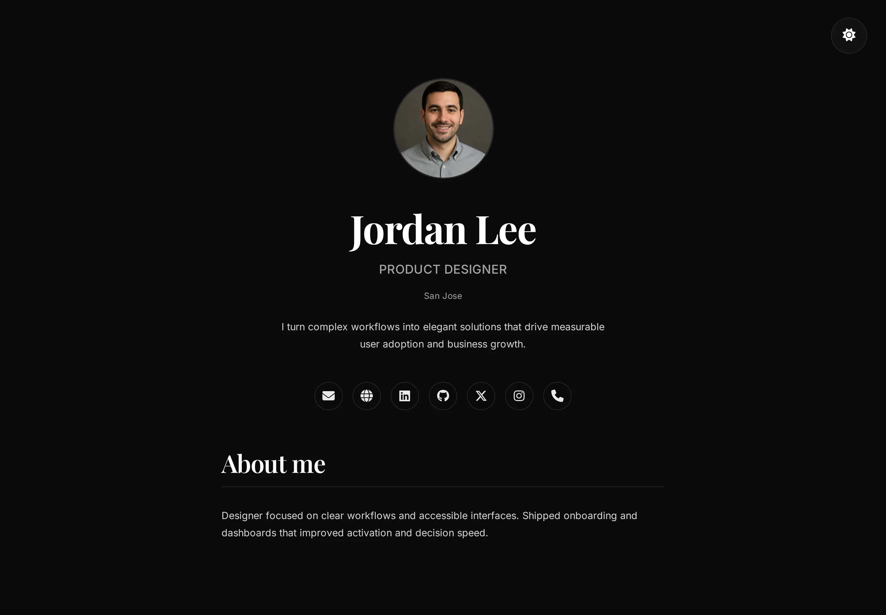 Screenshot of Jordan Lee's Get My Identity profile